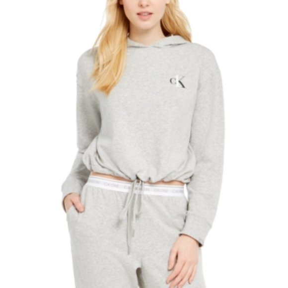 Calvin Klein Tops - Calvin Klein Womens CK One Logo French Terry Lounge Hoodie Gray Sz M Q56427 $54